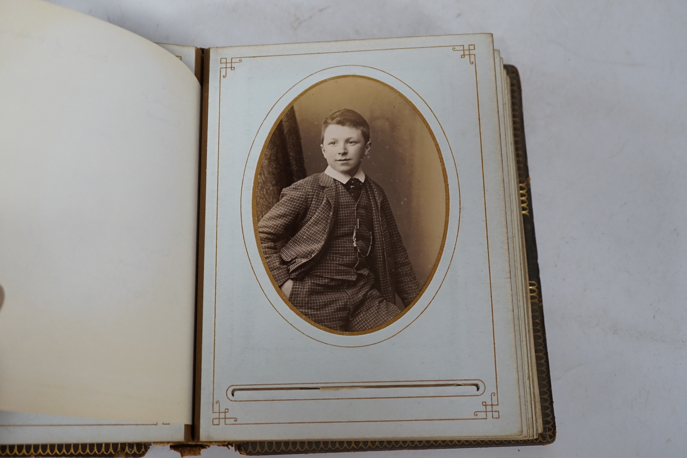 A collection of Victorian and Edwardian Carte de viste photograph albums to include ladies wearing mourning dress, various photographers including Elliott & Fry, London. Condition - fair, some albums empty